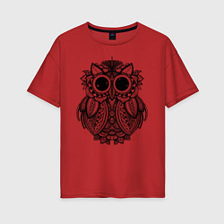 Футболка оверсайз женская Owl, цвет: красный