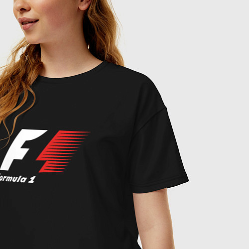 Женская футболка оверсайз Formula 1 / Черный – фото 3