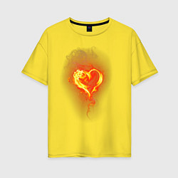 Футболка оверсайз женская Пылкое сердце, цвет: желтый
