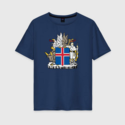 Женская футболка оверсайз Герб Исландии