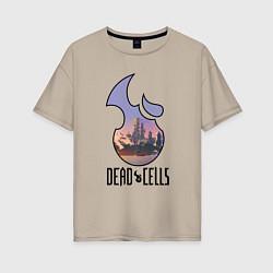 Женская футболка оверсайз Dead Cells logo landscape