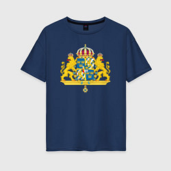 Женская футболка оверсайз Швеция Герб Швеции