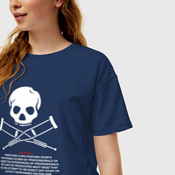 Футболка оверсайз женская Jackass Предупреждение, цвет: тёмно-синий — фото 2