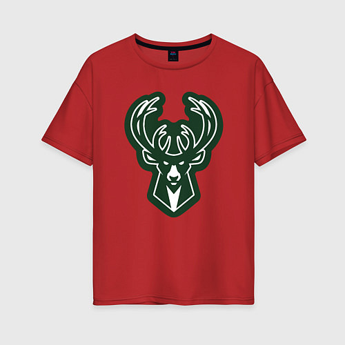 Женская футболка оверсайз Bucks / Красный – фото 1