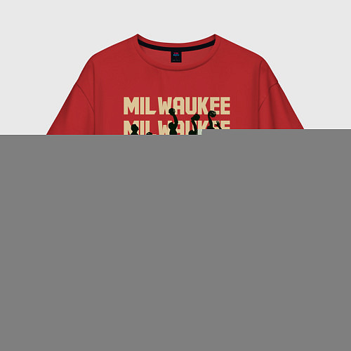 Женская футболка оверсайз Milwaukee Basketball / Красный – фото 1