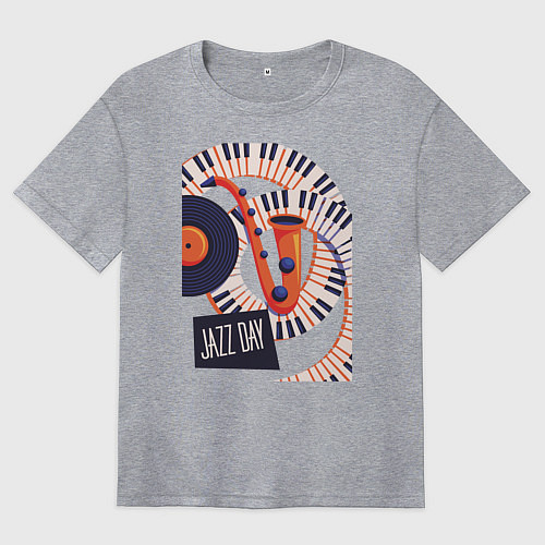 Женская футболка оверсайз Джаз / Меланж – фото 1