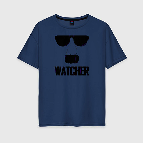 Женская футболка оверсайз Шпион Watcher / Тёмно-синий – фото 1
