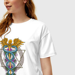 Футболка оверсайз женская Кадуцей, цвет: белый — фото 2