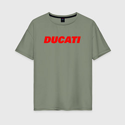 Футболка оверсайз женская DUCATI ЛОГОТИП НАДПИСЬ, цвет: авокадо