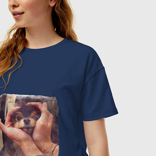 Женская футболка оверсайз 8 мембер / Тёмно-синий – фото 3