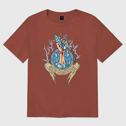 Футболка оверсайз женская Were going down, цвет: кирпичный