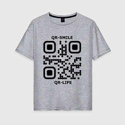 Футболка оверсайз женская QR-SMILE, цвет: меланж