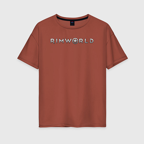 Женская футболка оверсайз RimWorld logo / Кирпичный – фото 1