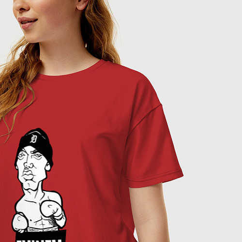 Женская футболка оверсайз EMINEM ЭМИНЕМ Z / Красный – фото 3