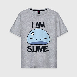 Футболка оверсайз женская I AM SLIME, Я СЛИЗЬ, цвет: меланж