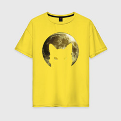Футболка оверсайз женская Space Cat, цвет: желтый