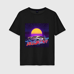Футболка оверсайз женская Delorean style, цвет: черный