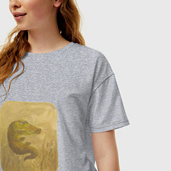 Футболка оверсайз женская Крокодильчик, цвет: меланж — фото 2