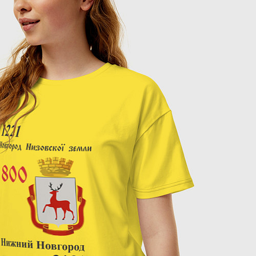 Женская футболка оверсайз НиНо 800 / Желтый – фото 3