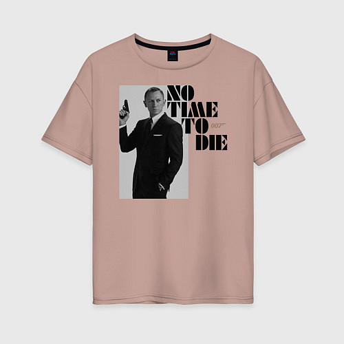 Женская футболка оверсайз Не время умирать No Time To D / Пыльно-розовый – фото 1