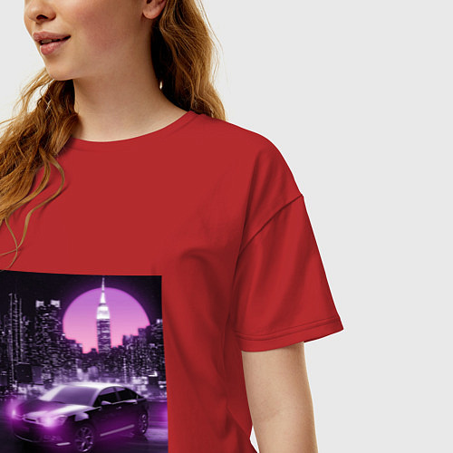 Женская футболка оверсайз Neon Citroen / Красный – фото 3