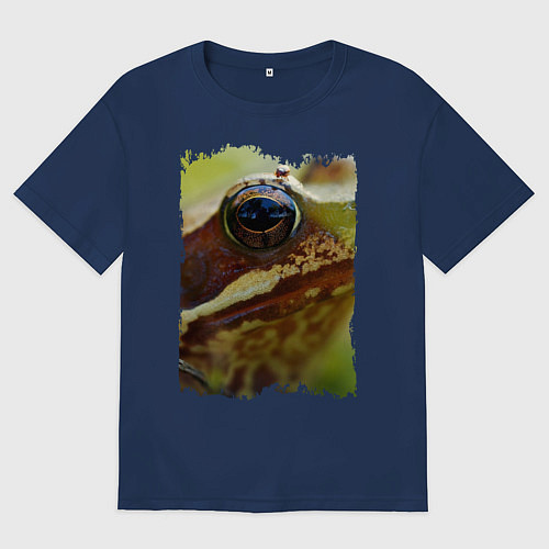 Женская футболка оверсайз Глаз лягушки / Тёмно-синий – фото 1