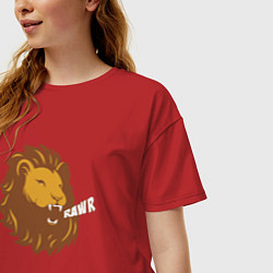 Футболка оверсайз женская Lion Rawr, цвет: красный — фото 2