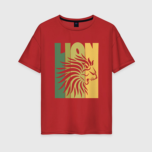 Женская футболка оверсайз Jamaica Lion / Красный – фото 1