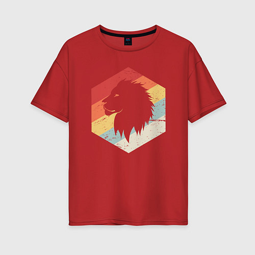 Женская футболка оверсайз Color Lion / Красный – фото 1