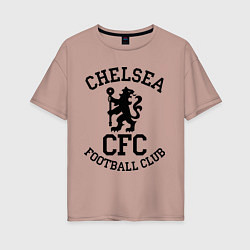Футболка оверсайз женская Chelsea CFC цвета пыльно-розовый — фото 1