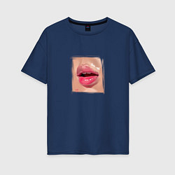Женская футболка оверсайз Поцелуй или жизнь