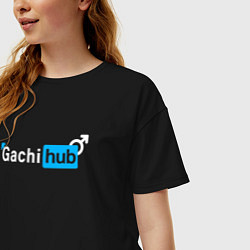 Футболка оверсайз женская Gachi hub, цвет: черный — фото 2