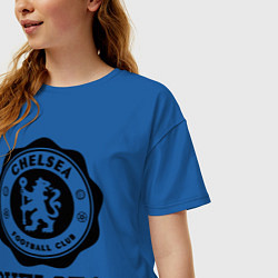 Футболка оверсайз женская Chelsea FC: Emblem цвета синий — фото 2