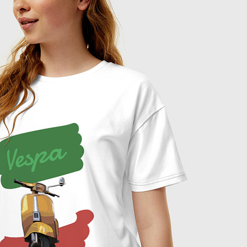 Женская футболка оверсайз Vespa / Белый – фото 3
