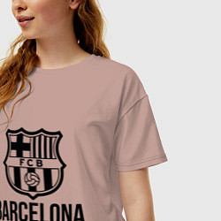 Футболка оверсайз женская Barcelona FC, цвет: пыльно-розовый — фото 2
