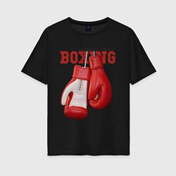 Футболка оверсайз женская BOXING, цвет: черный