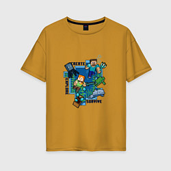 Женская футболка оверсайз Майнкрафт Под водой