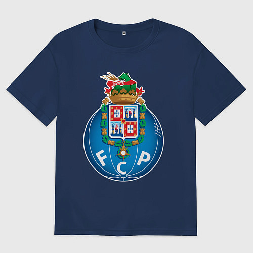 Женская футболка оверсайз ФК Порту / Тёмно-синий – фото 1