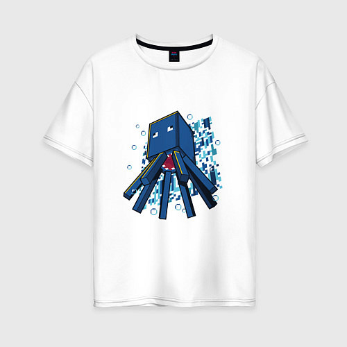 Женская футболка оверсайз Спрут кальмар, осьминог / Белый – фото 1
