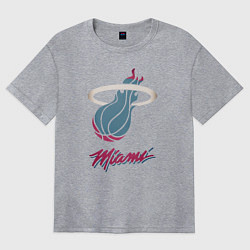 Футболка оверсайз женская Miami Heat, цвет: меланж