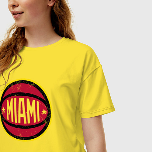 Женская футболка оверсайз Майами Хит / Желтый – фото 3