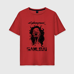Женская футболка оверсайз SAMURAI CYBERPUNK 2077