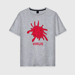 Женская футболка оверсайз Virus