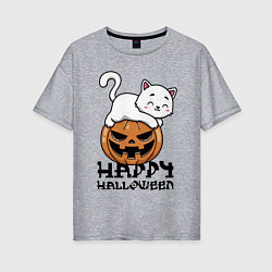 Женская футболка оверсайз Kitten & Pumpkin