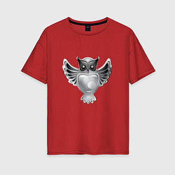 Женская футболка оверсайз Серебряная сова