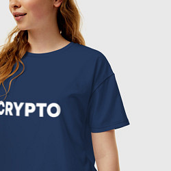 Футболка оверсайз женская Crypto, цвет: тёмно-синий — фото 2