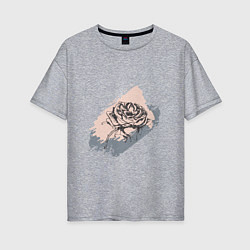 Женская футболка оверсайз Темная роза - абстракция