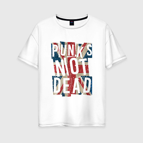 Женская футболка оверсайз Punks not dead / Белый – фото 1