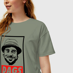 Футболка оверсайз женская Snatch: Dags, цвет: авокадо — фото 2