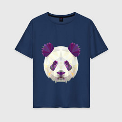 Женская футболка оверсайз Фиолетовая панда